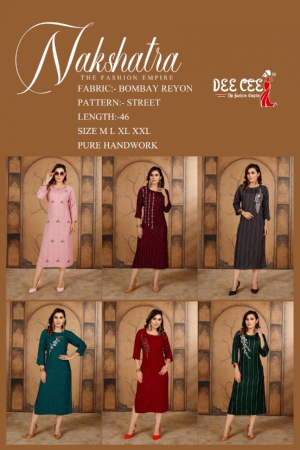 DeeCee Nakshatra Rayon Hand Wrok Designer Kurti collection